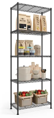 Produktbild von SONGMICS Standregal Metall, verstellbare Ablagen, Aufbewahrungsregal 5 Ebenen für Garage, 30 x 60 x 161 cm, schwarz