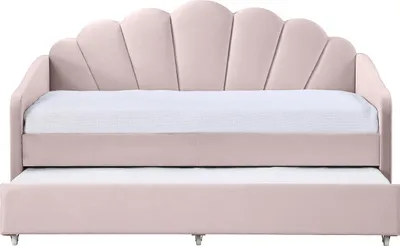 Produktbild von Muschelausziehbett 2 x 90 x 190 cm - Velours - Pink - ELUSIA
