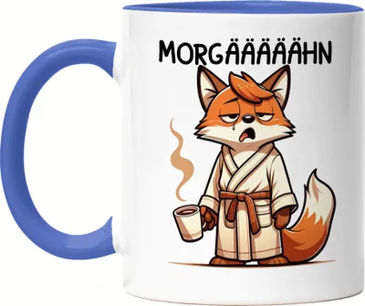 Produktbild von Morgääään Müder Fuchs Tasse Blau - Worklife-Balance Humor