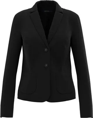 Produktbild von Marc Cain Damen Blazer taillierter Schnitt Schwarz mit Revers und Knopfverschluss