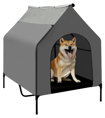 Produktbild von Hundehütte 125x92x122cm Wasserdicht Hundeliege mit abnehmbarem Deckel aus Eisen für Innen- und Außenbereich