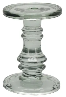 Produktbild von Kerzenleuchter Kerzenständer Glas Kerzenteller Ø11cm H15cm grün