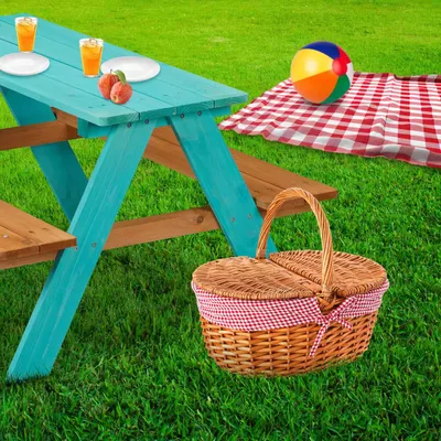 Immagine prodotto di Tavolo da picnic in legno per bambini con panche, legno di pino