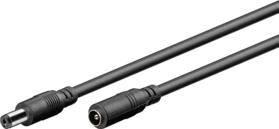 Produktbild von DC-Verlängerungskabel, 1,5 m, schwarz mit Hohlstecker 5,5 x 2,1 mm