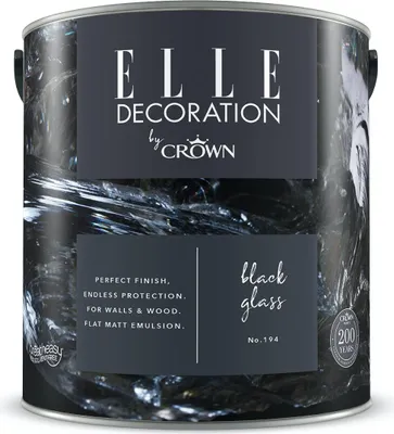 Produktbild von ELLE Decoration by Crown Premium Wandfarbe Matt Black Glass No.194  2,500L