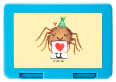 Produktbild von Mr. & Mrs. Panda Essensbox Spinne Agathe Brief - Gelb Pastell - Geschenk, Liebesbeweis, Bento Box, Vorratsbehälter, Vesperbox, Treuetest, Heiratsantrag, Liebespaar