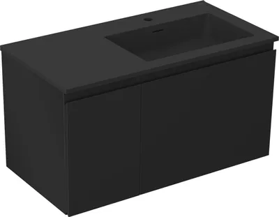 Immagine prodotto di Mexen Orio mobile bagno 90 cm con lavabo Otis destro, 1S, 1D, nero opaco - 91A13-09047-3-BBFF71-W18P71