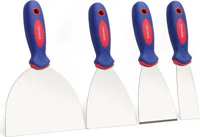 Zdjęcie produktu dla Narzędzia malarskie Profesjonalny zestaw szpatułek ze stali nierdzewnej 4-częściowy 38 mm 75 mm 100 mm 150 mm