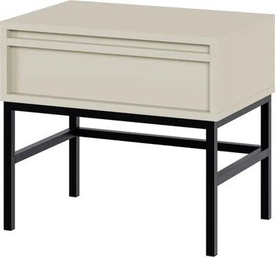 Produktbild von Selsey Evo - Nachttisch mit Schublade und Metallgestell, Graubeige, 50 cm