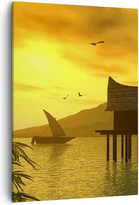 Produktbild von Bild auf Leinwand - Leinwandbild - Einteilig - Asien Berg Meer Felsen - 50x70cm - Wand Bild - Wanddeko - Wandbilder - Leinwanddruck - Wanddekoration - Leinwand bilder - Wandbild - PA50x70-0363
