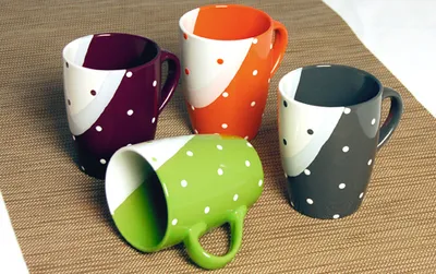 Produktbild von Kaffeebecher  4er Set Stoneware Modell  Dots