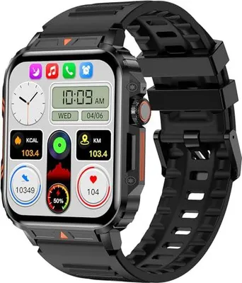 Produktbild von Smartwatch Herren Robust Militär Fitnessuhr mit Telefonfunktion Herzfrequenz Schlafüberwachung Blutdruckmessung Schrittzähler Kalorien 100+ Sportmodi Fitness Tracker Sportuhr für Android iOS