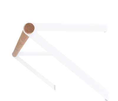 Obrázok produktu pre Prírodný tovar Berlin GARD REINICKENDORF, držiak na šaty, montáž na stenu, nástenný vešiak, biely, s okrúhlou tyčou dub 50 cm, 2 kusy
