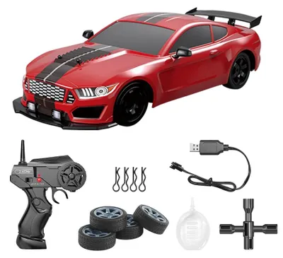 Produktbild von AE86 RC-Drift-Auto im Maßstab, ferngesteuertes 4WD-Rennauto mit 2,4-GHz-Steuerung und 7,4-V-Akku - Rot