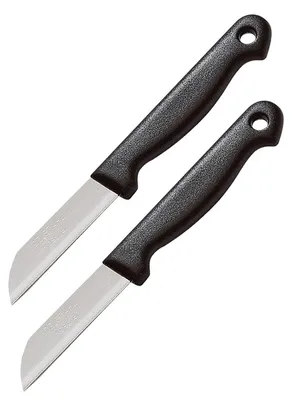 2 Schälmesser, 6,5 cm Klinge, Edelstahl/Kunststoff, silber/schwarz