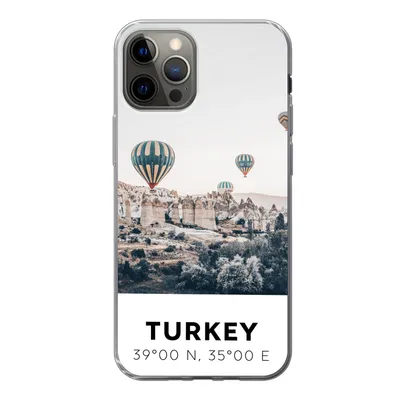 Produktbild von MuchoWow® Handyhülle Schutzhülle Hülle für iPhone 12 Pro Heißluftballon - Türkei - Sommer - Grau Silikon Softcase Handy Hülle - Abdeckung