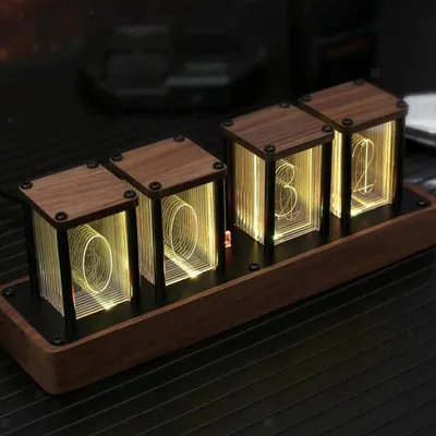 Nixie-Röhrenuhr, RGB, 8 Modi, USB, Tischuhr, 21,6 cm