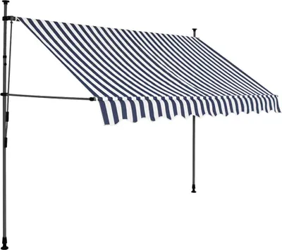Produktbild von vidaXL Einziehbare Markise Handbetrieben mit LED 250 cm Blau und Weiß