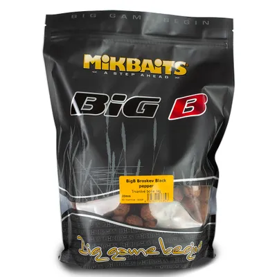 Zdjęcie produktu dla Mikbaits Boilie Legends BigB Broskev Black Pepper 20mm, 1kg