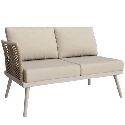 Produktbild von Flieks Gartenmöbel-Sets 6-tlg., Gartensofa mit Ecksofa, Stuhl und Tisch, Gartenloungeset Loungemöbel für 7 Personen, Gartengarnitur Sofagarnitur Beige