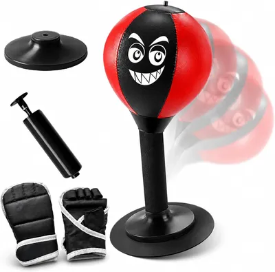 Image de Sac de frappe de bureau, ballon de frappe pour bureau, ballon de frappe à fixer sur le bureau avec ventouses, sac de frappe pour bureau, sac de frappe de bureau