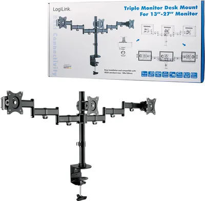 Obrázok produktu pre LogiLink BP0050, 8 kg, 33 cm (13"), 68,6 cm (27"), 75 x 75 mm, 100 x 100 mm, Čierna
