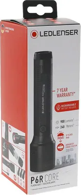 Obrázek produktu pro LED LENSER svítilna LED 900lm 240m 1Li-Ion IP68 zaostřitelná černá LED LENSER P6R CORE