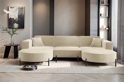 Produktbild von Wohnlandschaft U-Form Sofa VALENCIA in Stoff Quelle Beige
