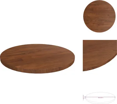 Obrázek produktu pro vidaXL Kulatá stolová deska tmavě hnědá Ø30x1,5 cm Ošetřené dubové dřevo - Stolové desky