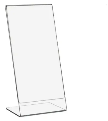 Produktbild von 10 Stück DIN Lang (99x210mm) Werbeaufsteller / L-Ständer aus Acrylglas, Hoch, Prospektständer, Prospekthalter, Flyerständer, Flyerhalter