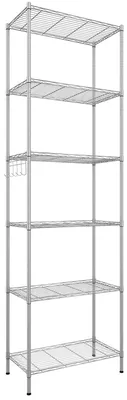 Imagen del producto de Estantería metálica con 6 niveles, de pie, con dimensiones de 21,26 x 11,42 x 62,99 cm, ideal para la cocina