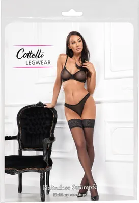 Zdjęcie produktu dla Cottelli LEGWEAR Eleganckie czarne pończochy z koronką 20 den