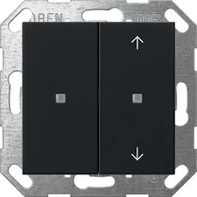 Produktbild von Gira KNX Taster Wippe 2f unbedruckt/Pfeile Sy stem 55 Schwarz m, 1 Stk.