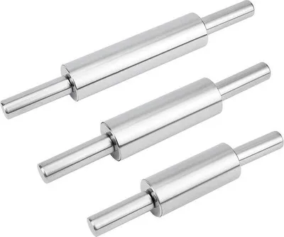 Produktbild von Famanu Nudelholz Set 3-teilig - Edelstahl, 282/332/385 mm