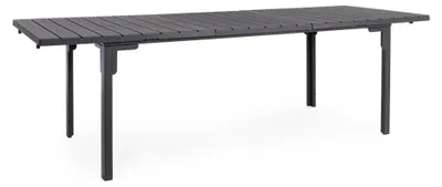 Produktbild von Ausziehbarer Gartentisch VALENCIA in Anthrazit mit Holzoptik, Stahlgestell, 180×89,5-240×89,5 cm
