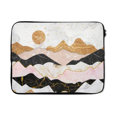 Produktbild von MuchoWow® Laptop Hülle 15 Zoll Marmor - Gold - Pastell Laptoptasche - Laptoptasche - Sleeve - Rundum-Schutz
