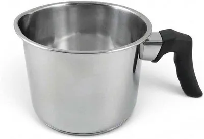 Zdjęcie produktu dla Garnek do podgrzewania mleka, pojemność 1 litr, stal nierdzewna 18/10, średnica 12 cm, nadaje się do użytku z płytami indukcyjnymi