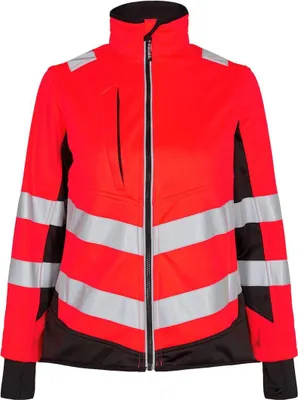 Produktbild von F. Engel Safety Damen Softshelljacke, Rot/Schwarz, Gr. M