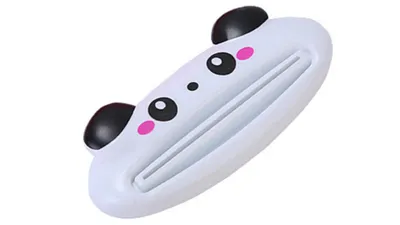 Produktbild von Zahnpasta Tubenquetscher – Panda Design – Tubenausdrücker für Zahnpasta & Cremes – Weiß – Praktisch & Wiederverwendbar