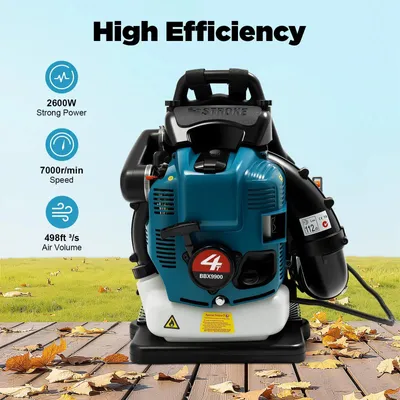 Immagine prodotto di Soffiatore a zaino - BBX9900 - Motore a benzina a quattro tempi - Benzina ≥92 ottani - Serbatoio da 1,9 l - Avviamento manuale - 32×23×56 cm - Blu