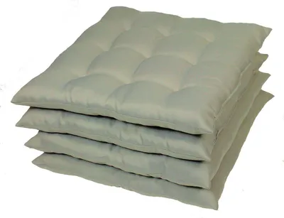Produktbild von Set 4 x Stuhlkissen / Sitzkissen Fabia 40 x 40 cm Dicke 5 cm , Fb. soft gray , Polyester