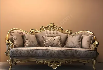 Produktbild von Dreisitzer Couch Polster Möbel Klassisches Sofa Französische Einrichtung