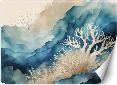 Produktbild von Vlies fototapete Meer Aquarell Abstraktion 300x210 cm Feeby Blau inkl. Kleber einfache Montage