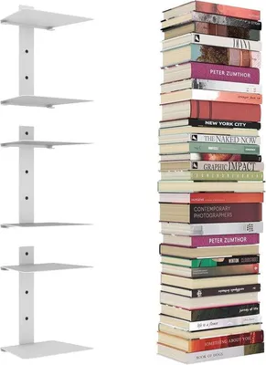 Produktbild von Famanu Bücherregal Set 3 Stück - Weiße, moderne Wandregale