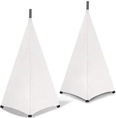 Immagine prodotto di Treppiede bianco per altoparlanti con copertura e luci per DJ