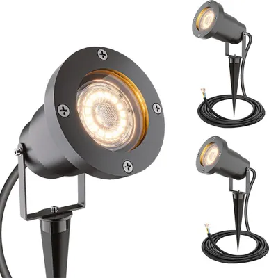 Produktbild von hoftronic Gartenstrahler 3x 20W GU10 IP65 Schwarz Aluminium