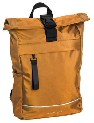 Produktbild von Daniel Ray Rucksack Bendigo mit Reißverschluss und Rolltop-Verschluss - Rolltop-Rucksack mit Außenfächern in Mustard
