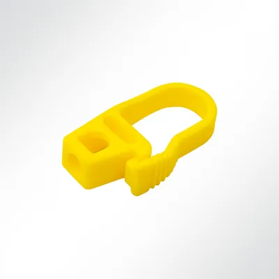 Produktbild von Lysel® Haken aus Nylon Kunststoff mit Sicherung für 6mm Seil Gelb
