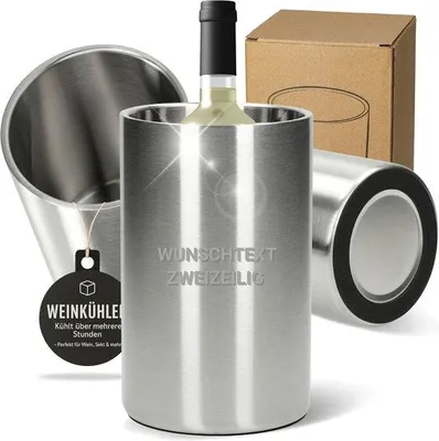 Produktbild von Famanu Wein- und Getränkekühler aus doppelwandigem Edelstahl - für Wein, Champagner und Bier