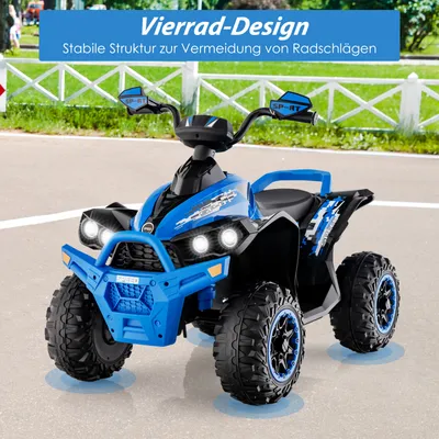 Produktbild von COSTWAY 12V Elektro Kinderquad mit Musik, Hupe & LED Scheinwerfer, 2,2-4,3 km/h für Kleinkinder ab 3 Jahre (Blau)